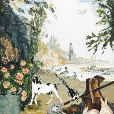 Herbes troublantes - Technique mixte sur toile - 100x81