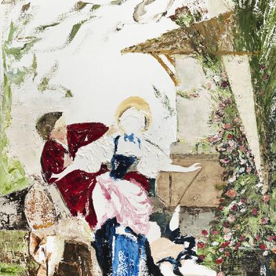 Pluie de rose | Huile sur toile - 92x73